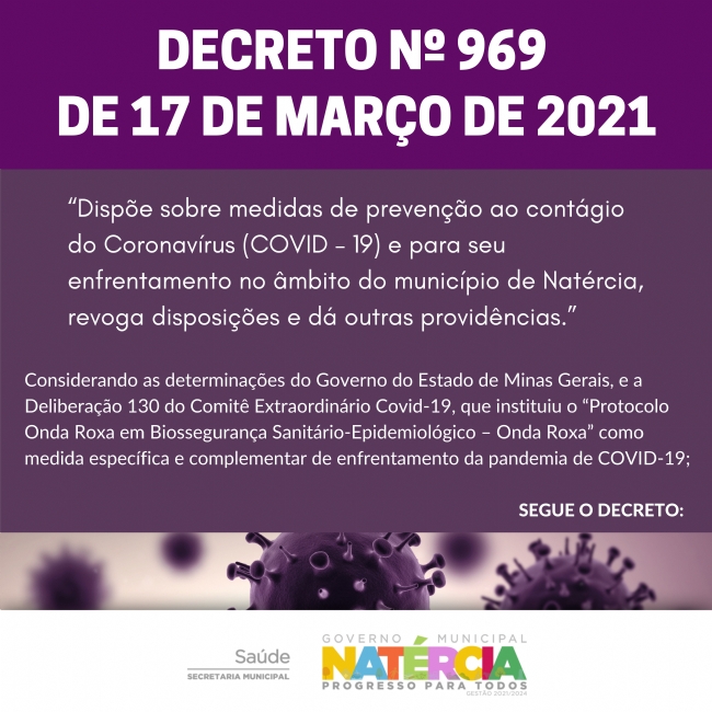 DECRETO Nº 969 DE 17 DE MARÇO DE 2021
